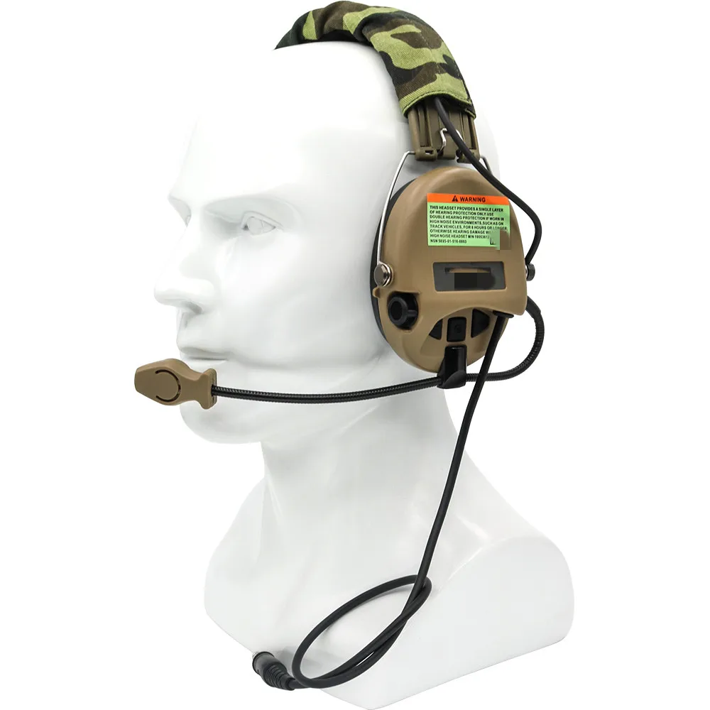 Casque d'écoute tactique Airsoft militaire, interphone avec réduction de bruit, chasse, tir