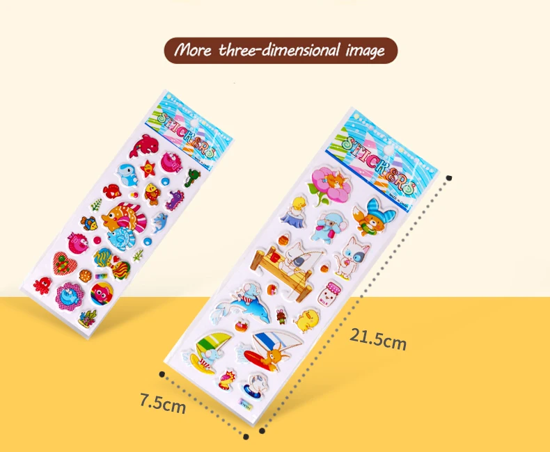 Kids Stickers 40 20 Different Sheets 3D Puffy Bulk Stickers for Girl Boy Birthday Gift Scrapbooking Teachers Animals Cartoon GYH