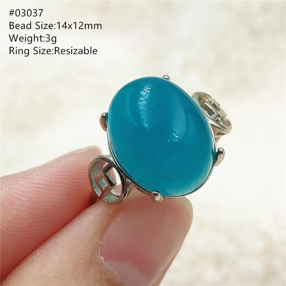 

Natural Green Amazonite Bead Gemstone Adjustable Ring Women Men 925 Sterling Silver Beads Clear Amazonite Fashion Rings AAAAAA