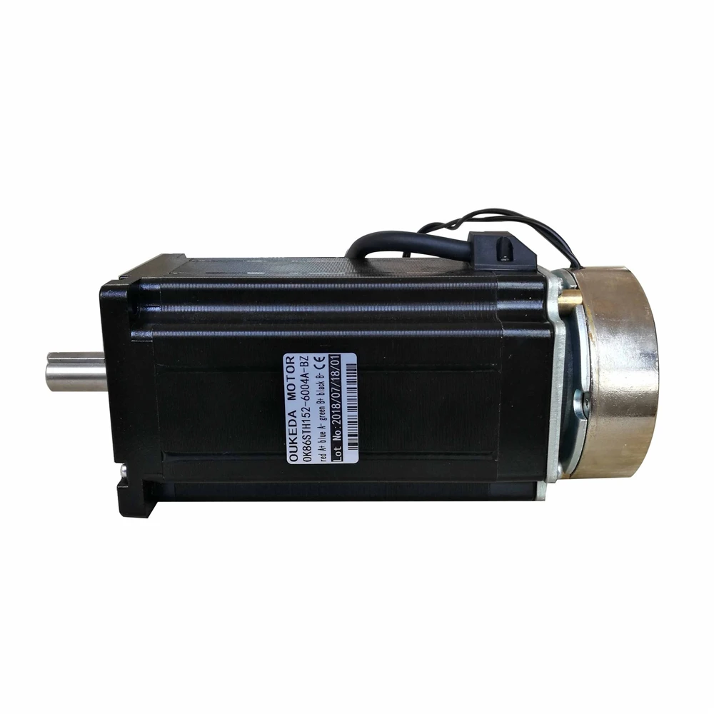 Nema34 Brake Stepping Motor 86mm 6A 12N.m 300W 86BYG152 Stepper Motor With 24v Power Off Brake