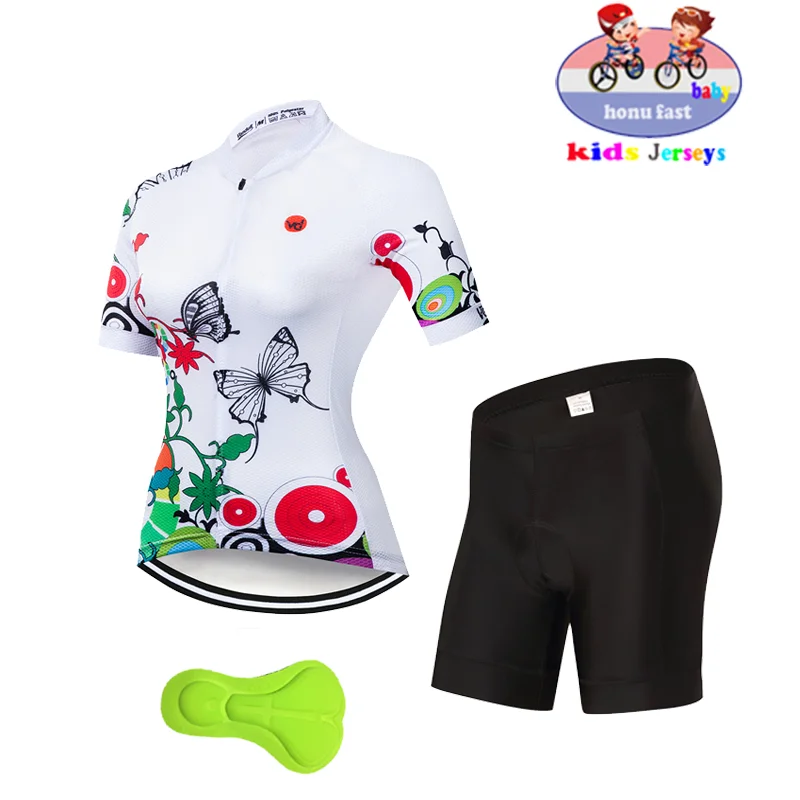 

High Quality Girl Kids Cycling Clothing 2021 Summer Jersey Set Biking Short Sleeve Clothes MTB Children's Cycling Wear