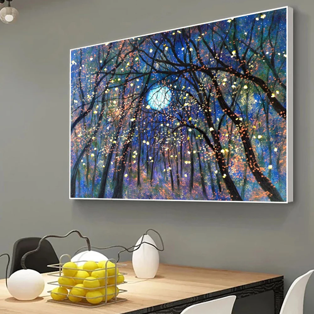 Color Starry Sky Landscape Print Canvas Painting Modern Wall Art Poster and Prints Decor Living Room Decoration Pictures Cuadros