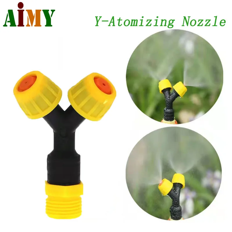 Plastic Atomizing Nozzle with Two Heads Water Mist Sprayer Head For Site Enclosure Dust Reduction Cooling and Humidification