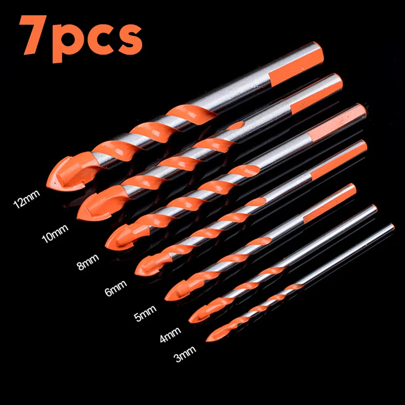 5/7 Pcs Set punte da trapano manico triangolare overlord punte da trapano di qualità multifunzionale perforatore manico per trapano per piastrelle in marmo ceramico