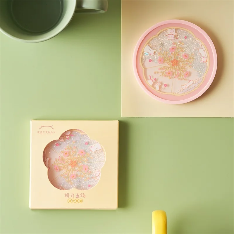 Chinese Style Quicksand Silicone Coaster Water Cup Mug Placemat Desktop Home Decoration