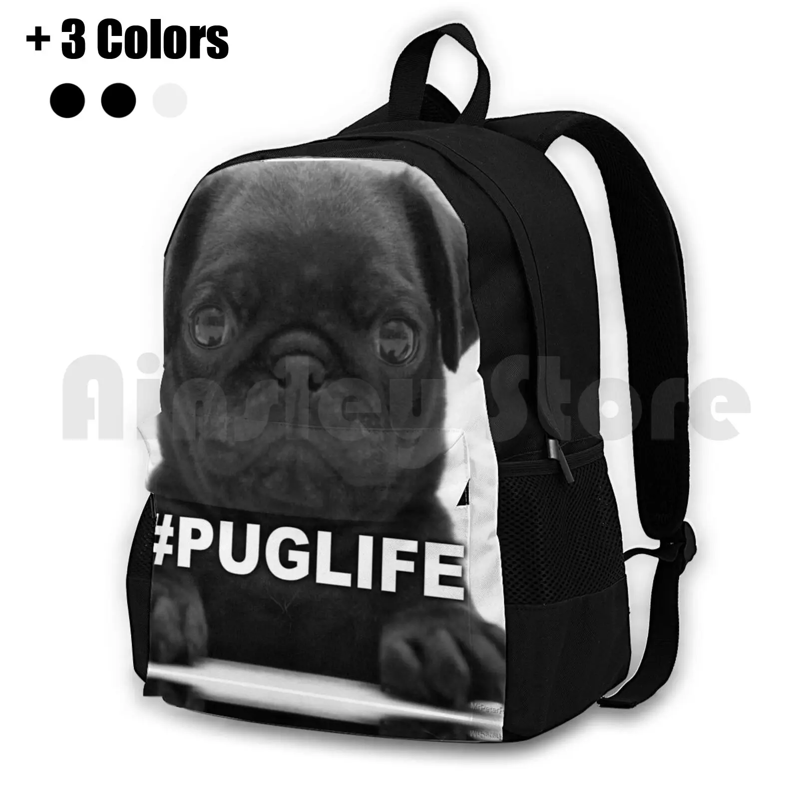 puglife Outdoor Hiking Backpack Waterproof Camping Travel Puglife Thuglife Pug Pugs Dog Dog Lover Comedy Funny Humour Awesome