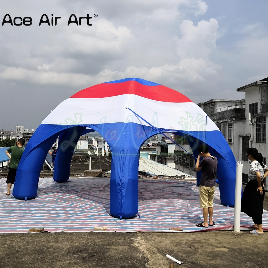 Barraca inflável portátil multicolorida do gramado do dossel da abóbada do aranha do diâmetro de 7m com ventilador de ar para abrigo e anunciar