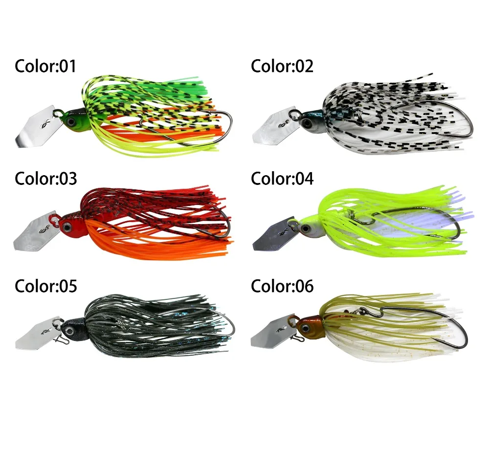 JonStar 13G/16G/19G spinner bait fishing lure  bass jig chatter bait  Buzzbait wobbler rubber skirt for pike walleye