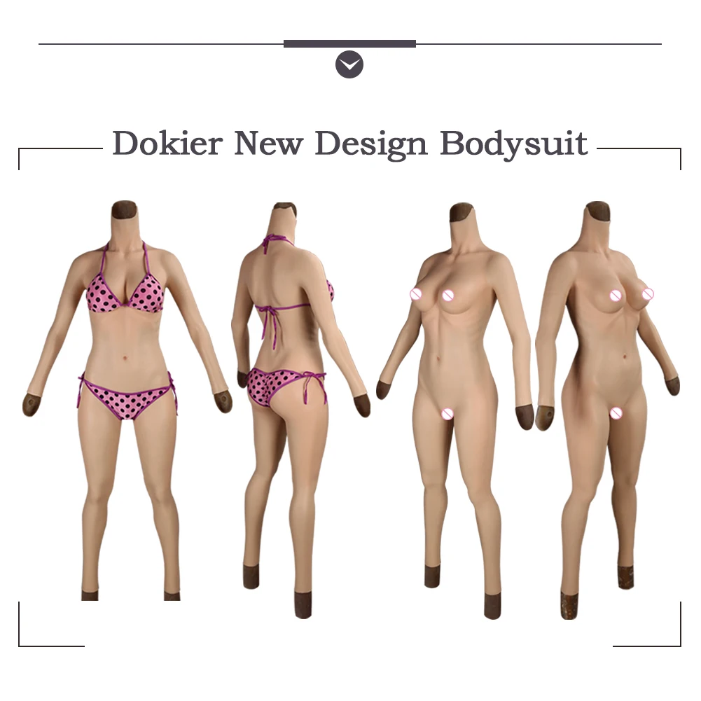 Dokier Realistic No -oil Silicone Bodysuit Crossdresser Fake Boobs Drag Queen Fake Vagina for Transgender Shemale Breast Forms