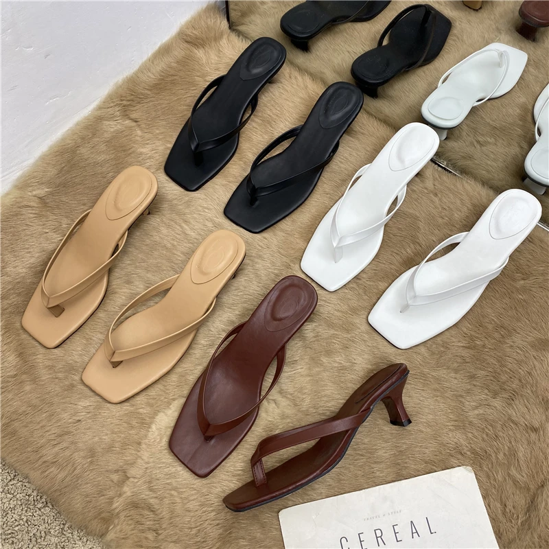 Bailamos 2021 Women Beach Flip Flop Shoes Ladies Elegant Summer Slipper Low Heel Slides Outsides Slipper New Brand Sandals