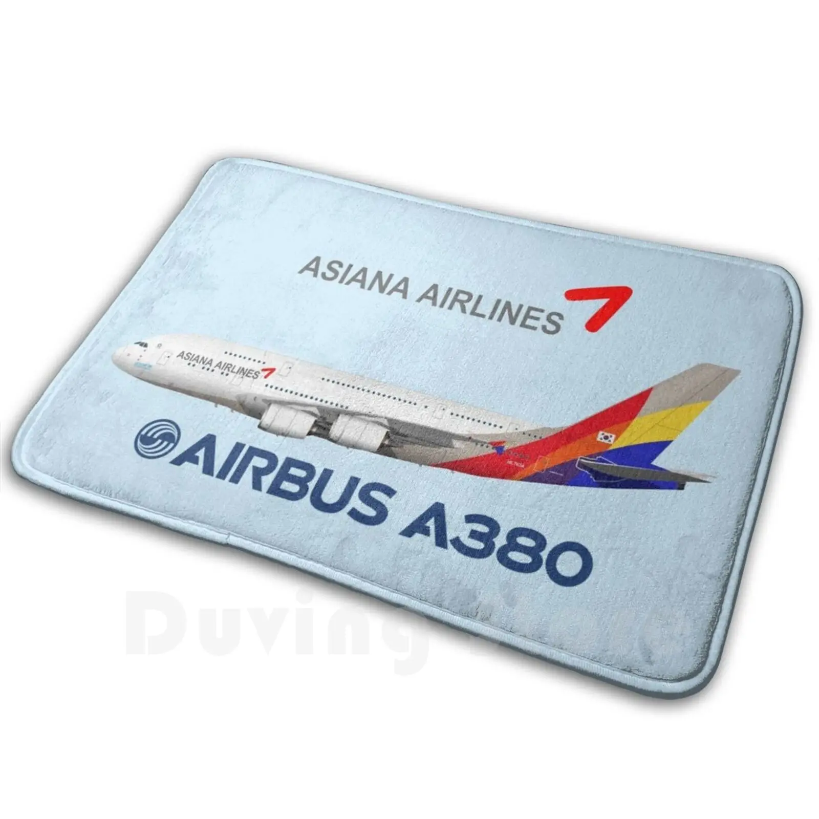 رسم توضيحي لآسيا ايرباص A380-النسخة الزرقاء السجاد حصيرة البساط وسادة لينة ايرباص A380 ايرباص A380 A380 ايرباص اسياانا