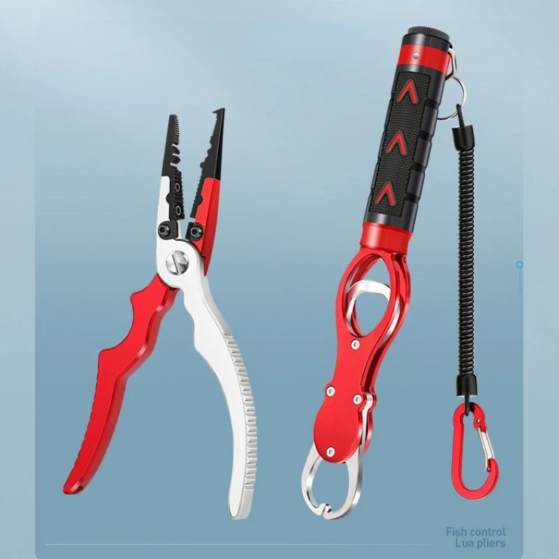 

Portable Fish Pliers Powerful Fishes Tongs Set Fish Grips with Weighing Aluminum Alloy Fish Control Scissor Fishing Tackle
