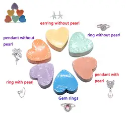 Sterling Silver Jewelry Bath Bomb Fizzer Pearl Party Gift Gems Rings/Pearls Rings Fashion Jewelry Gift BA1001