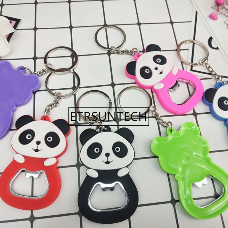 100pcs Bottle Opener Panda Keychain Cartoons Chinese Style Wedding Gifts Beer Bottle Opener Home Travel Kitchen Tool