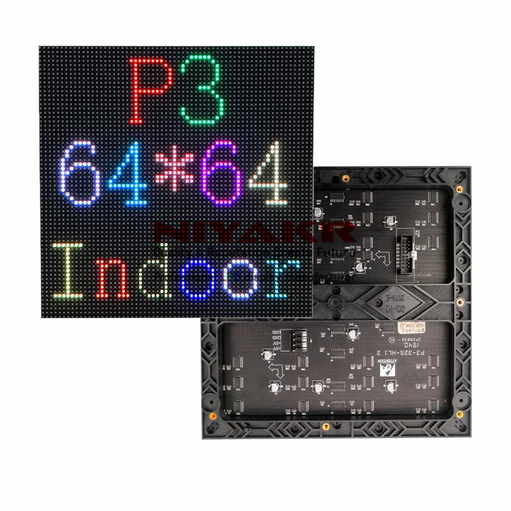3mm 192x192mm P3 Painel de matriz LED RGB 64x64 colorido interno