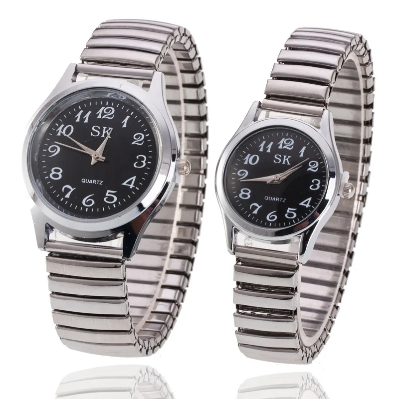 Montres à Quartz pour hommes et femmes, montre-bracelet à Expansion, pour Couples, cadeau de saint-valentin