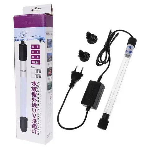 Aquarium Sterilizer Lights UV Lamp Fish Tank Bactericide UV Disinfection Water Treatment Purifier   C6UE