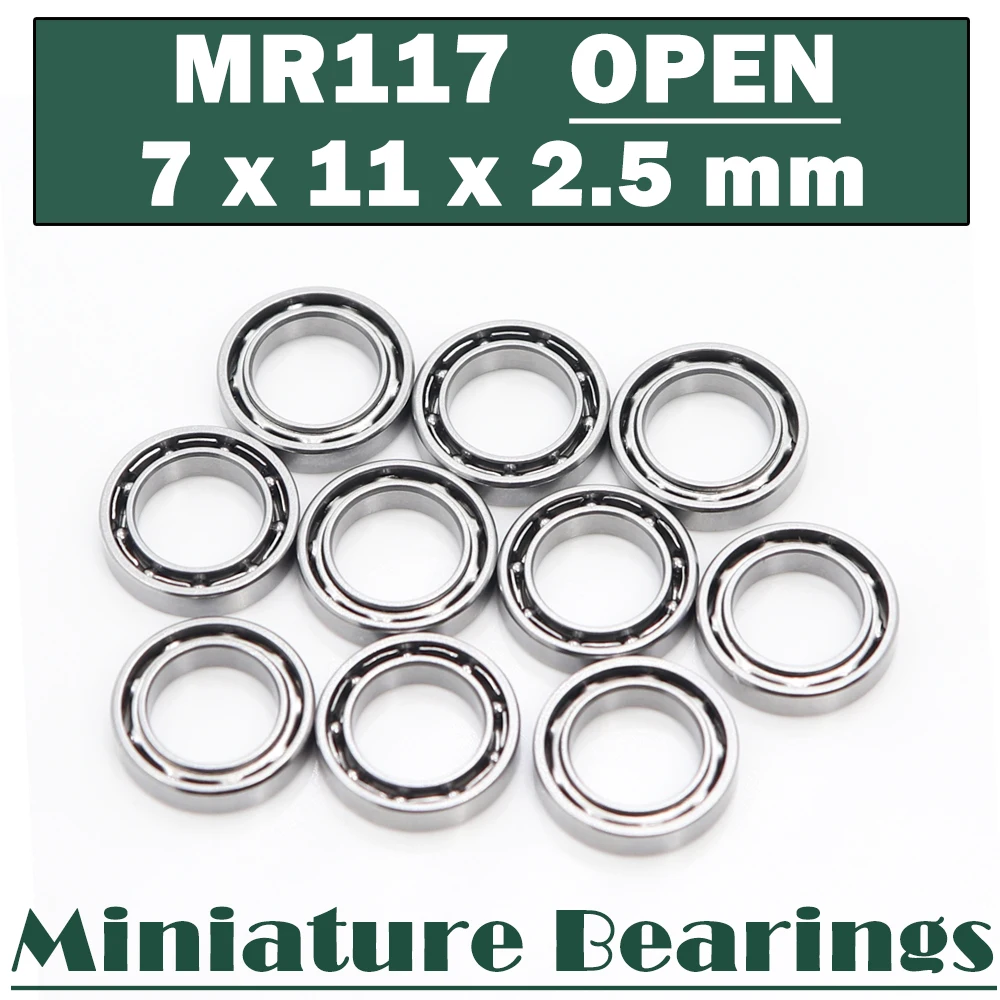 MR117 Bearing ( 10 PCS ) 7*11*2.5 mm Miniature MR117-Open Ball Bearings L-1170