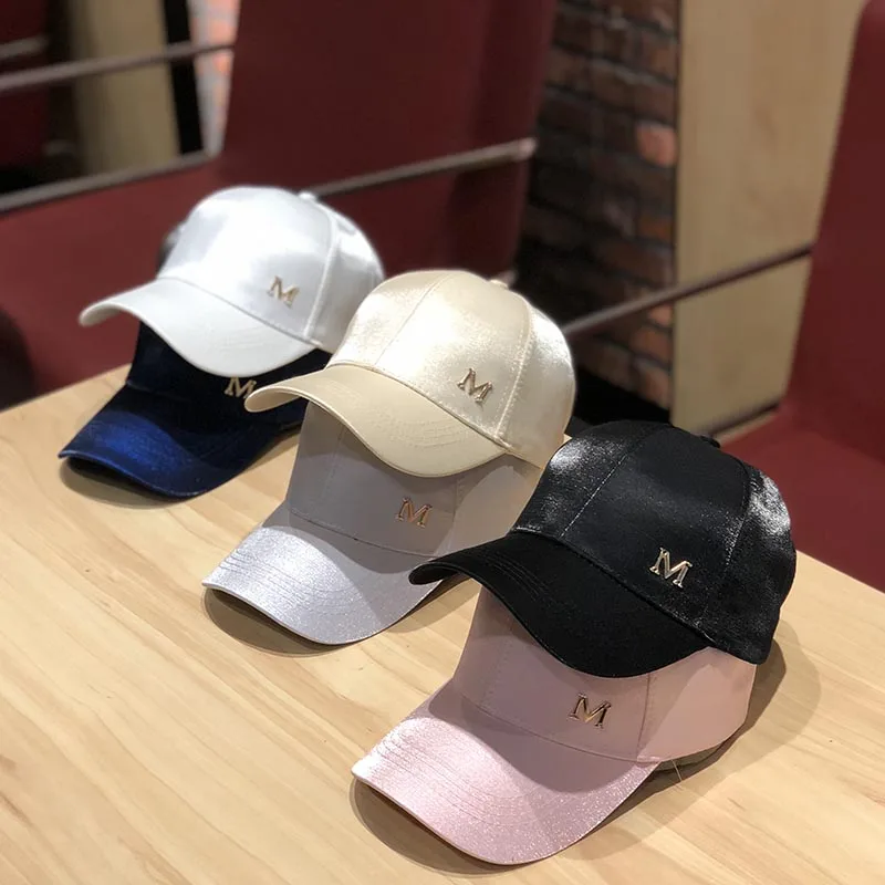 Women\'s Hats Korean Version of The Trendy Wild Satin Baseball Cap Fashion Casual M Standard Hat Summer Shade Men\'s Hip-hop Caps