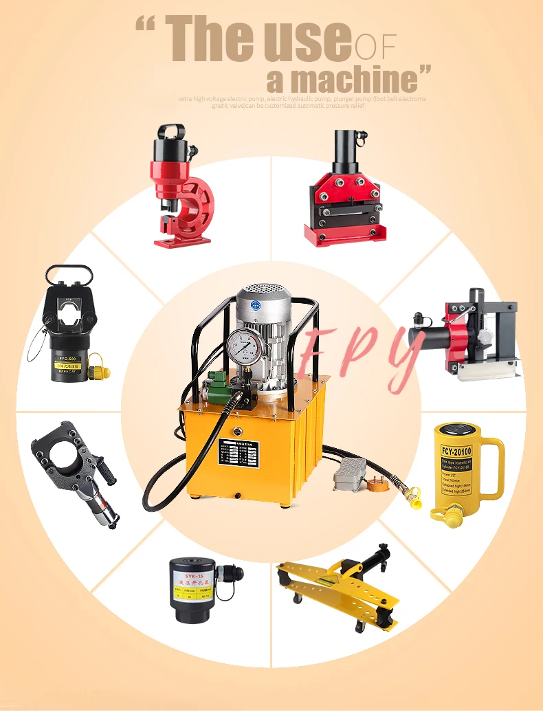 Bomba elétrica hidráulica de alta pressão embutida com válvula magnética, de ação única, potência do motor 220 kw, voltagem 380 v/opcional