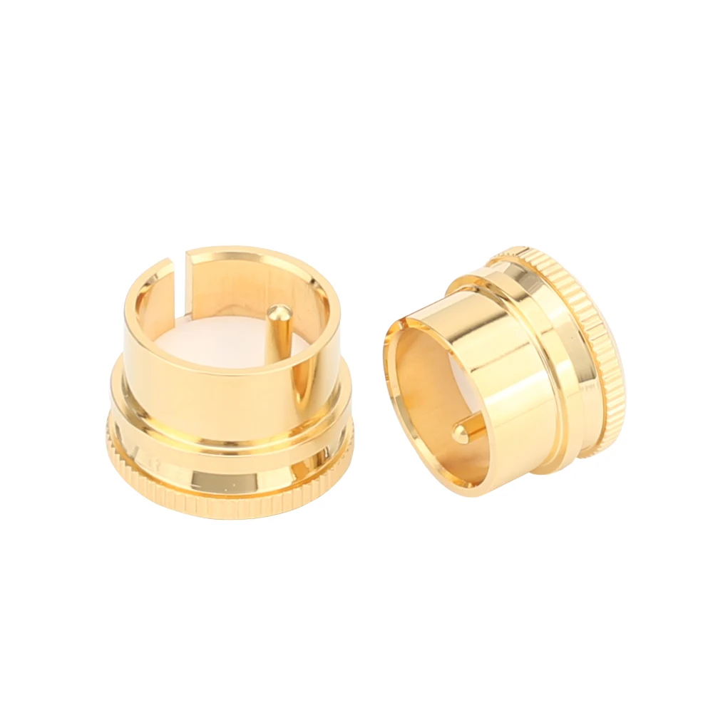 2pcs 24K Gold Plated RCA Plug Caps Top Noise Stopper Quality Under Inset XLR Female Male Plug Caps