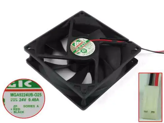 

MAGIC MGA9224UB-O25 DC 24V 0.48A 92x92x25mm 2-Wire Server Cooling Cooling Fan