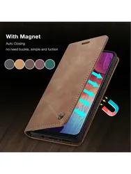 CaseMe Leather Case For Redmi Note 13 12 11 10 8 Pro Retro Magnetic Wallet for Xiaomi Redmi 13 K20 Pro + Luxury Flip Cover