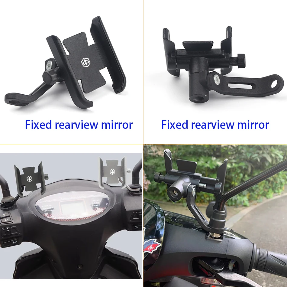 For Piaggio Zip 2T 4T 125 SP 50 100 50cc (fly 50 4t)Motorcycle CNC Aluminum Mobile Phone Holder GPS Navigator Handlebar Bracket