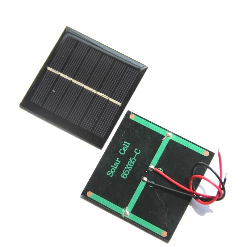 500pcs 0.6W 3V Mini Solar Cell DIY Solar Panel Charger System For Battery Light Toy Epoxy Study 65*65MM Wholesale