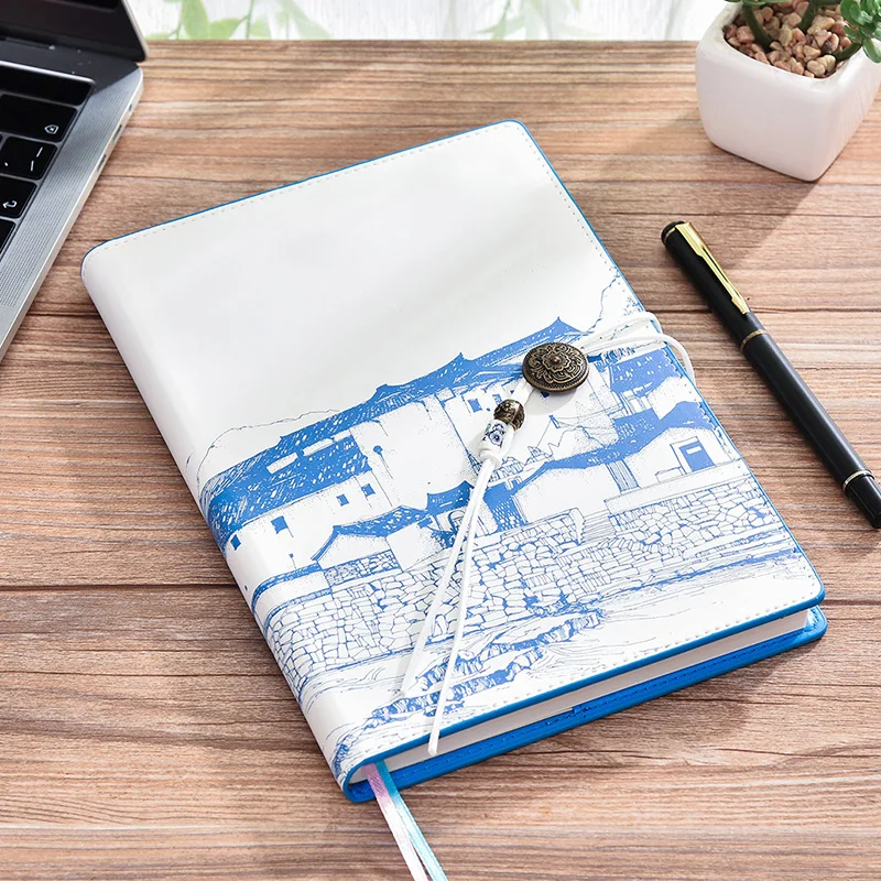 Chinese Stijl Notebook Eenvoudige Business A5 Dikker Literaire Prachtige Vintage Notebook 1Pcs