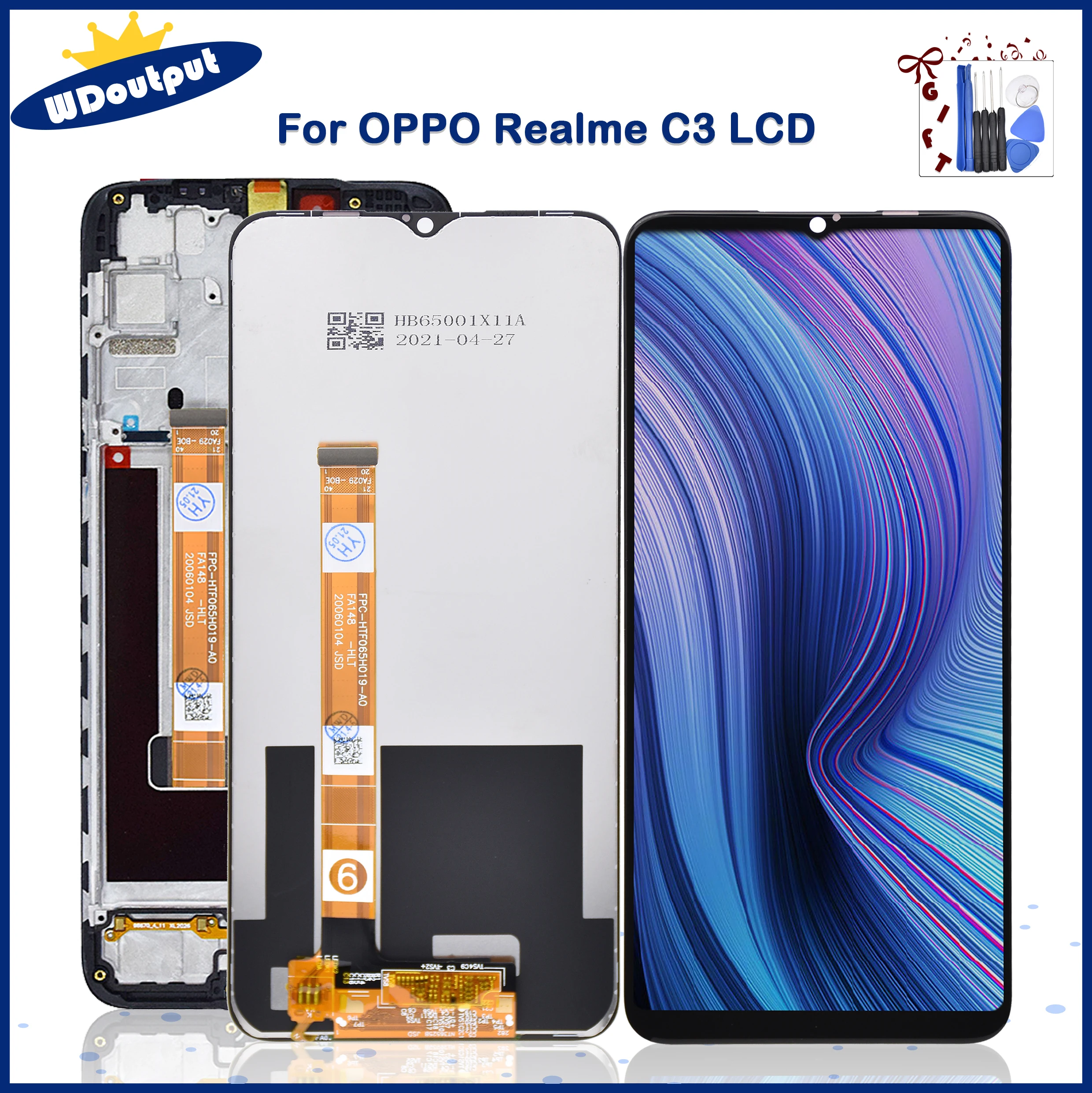 

6.5"For OPPO Realme C3 LCD Display Touch Screen Digitizer Assembly Replacement For OPPO Realme C3 RMX2027 With Frame