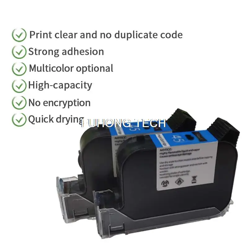 Hot Sale 2588 ZK2588 42ML Black Fast Dry Quick-drying Ink Cartridge 12.7mm Print Height Universal for Handheld Inkjet Printer