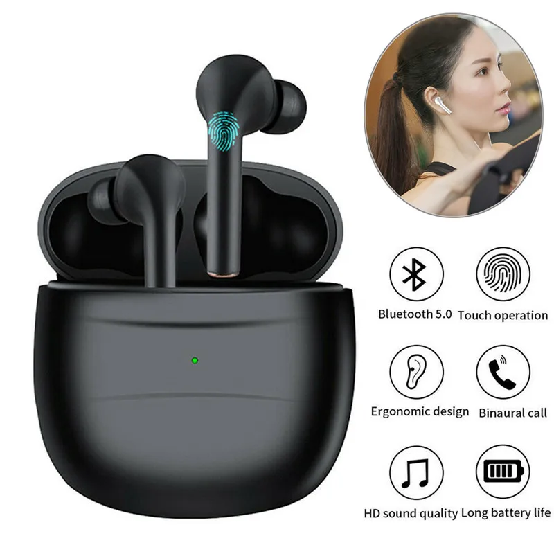 Earphones  Wireless Touch Control In Ear Sport Headset Charging Box Noise Cancelling Hifi Stereo Earbuds with Mic