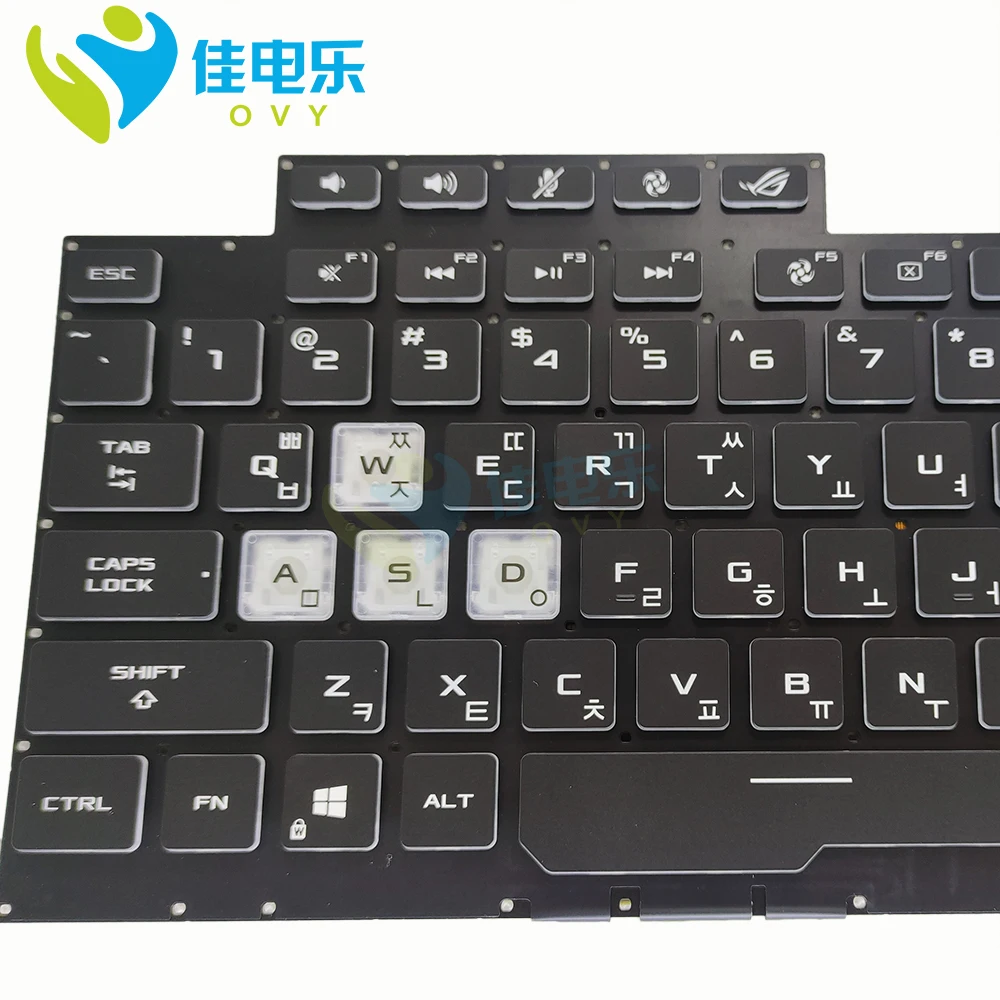 لوحات مفاتيح بديلة KR كورية RGB لـ ASUS ROG STRIX SCAR III G731 GU G731GT لوحة مفاتيح زرقاء فاتحة جديدة V185062BS1 0KNR0 661SKO00 #6