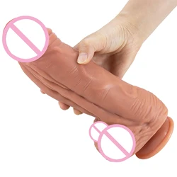 Oversized Dildos with Suction Cup Liquid Silicone Dick Realistic Penis Soft Skin Feel Phallus Sex Toys for Women Masturbation