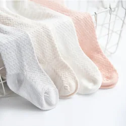 Summer Thin Kids Baby Girls Pantyhose Small Wave Children Baby Girl White Pink Hollow Mesh Soft Cotton Tights