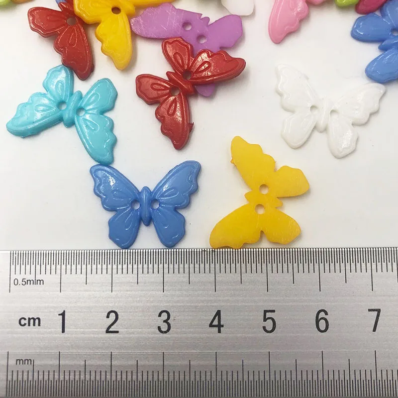 50/100pcs Wholesale Mixed Color butterfly Shape 2 Hole PLASTIC Button Fit Sewing Scrapbooking Apparel Sewing PT108