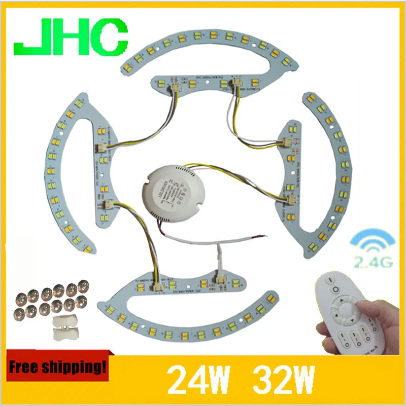 

NEW 16w 24w 32w 2.4g rf remote control led ceiling light Lamp plate 5730smd circular panel color temperature is adjustable