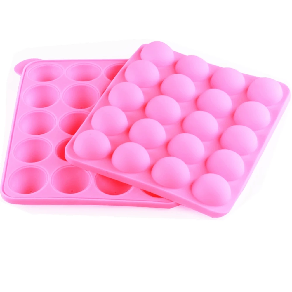 1PC 12/20 Holes Chocolate Ball Silicone Pop Lollipop Mold Cake Tray Cupcake Cookie Candy Maker DIY Baking Tool Stick Cake Mould