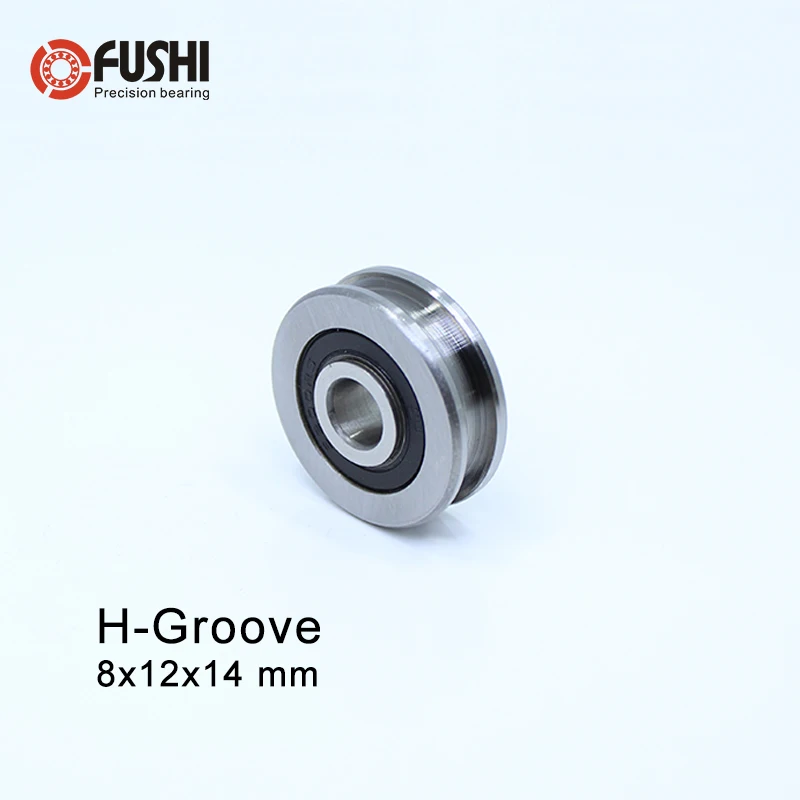 H Groove Bearing ( 1PC ) 8*12*14 mm Steel Bearing Rollers H8/7 Slide Guide Door Window Silent Bearings U Wheel Pulley