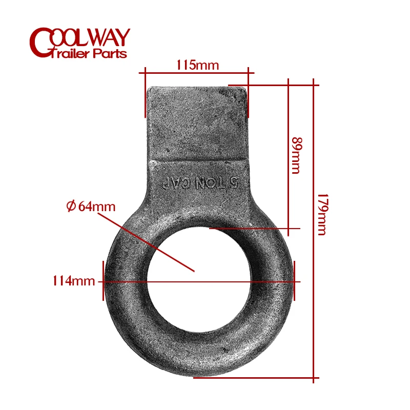 5 Ton Weld O Ring Trailer Coupler Over-ride Coupling Hitch Caravan Boat RV Parts Accessories