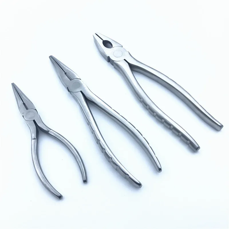 3pcs/set Orthopedics Flat Nose Pliers With Serrated Jaws bone Forcep Veterinary orthopedics instrument