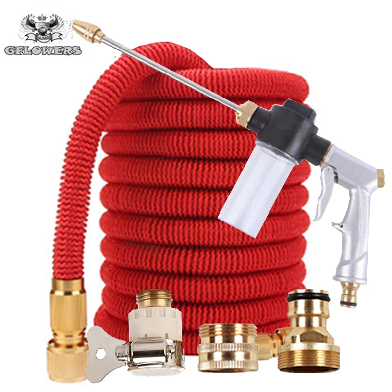 

The New Telescopic hose high pressure car wash hose car wash water gun 3 times magic rubber band hose watering car wash supplies