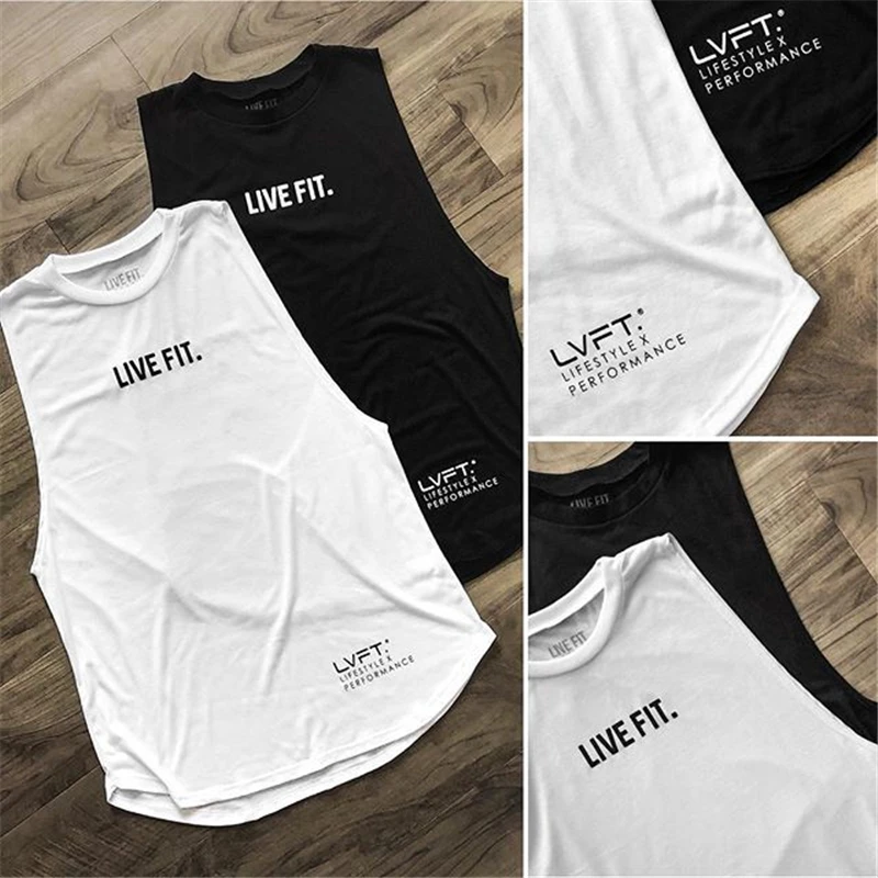 2021 Summer Sports Tank Tops Running Vests Fitness Workout Sleeveles Bodybuilding Training Undershirt Gym Lifting Jogger Singlet