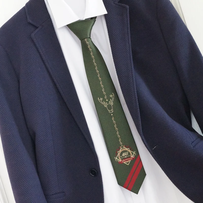 

Free Shipping New Male men's Original design fashion Christmas Elk wine red dark green bronzing tie college style party necktie