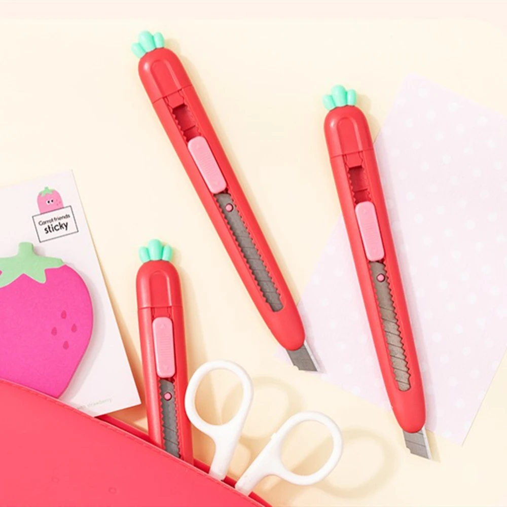Hàng Mới Về Kawaii Mini Di Động Cà Rốt Nghệ Thuật Dao Thể Hiện Mở Bao Bì Bao Giấy Văn Phòng Cắt Nghệ Thuật Dao Trường Văn Phòng Phẩm