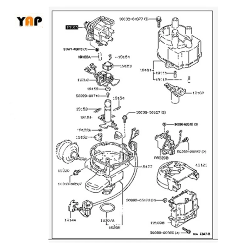 NEW Distributor FOR TOYOTA COROLLA AE92 4AGE 1.6L L4 2P+2P 19100-16260 1989-1992
