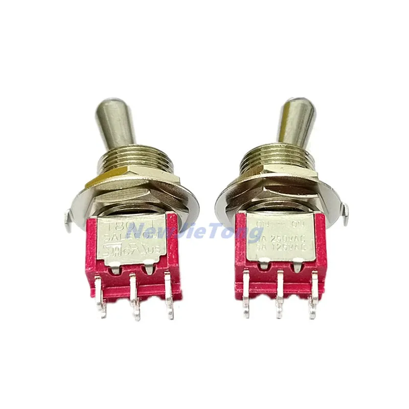 2pc SH T80-T 12mm ON-ON SPDT 6Pin 2Position Maintained Mini Toggle Switch Short Handle 3A 250VAC/5A 125VAC