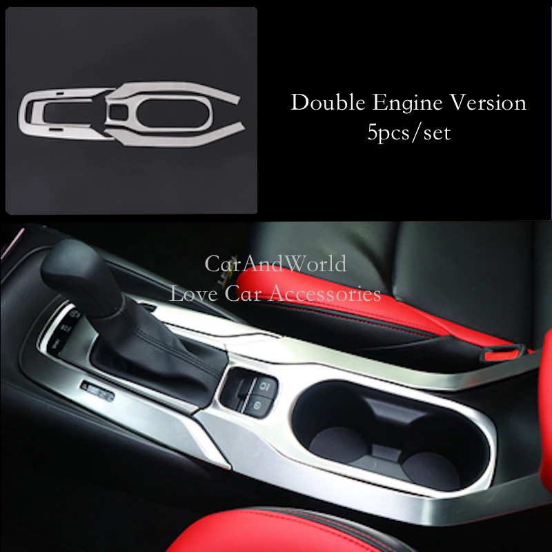 Stainless Steel Accessories For Toyota Corolla E210 2019 2020 Car Console Gear Shift Box Cover Water Cup Holder Frame Panel Trim