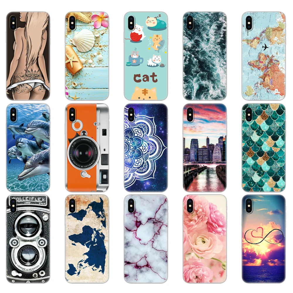 soft Silicone Phone Case For iphone X XS XR 10 Cases for iphone xs max coque etui bumper back cover full 360 protective